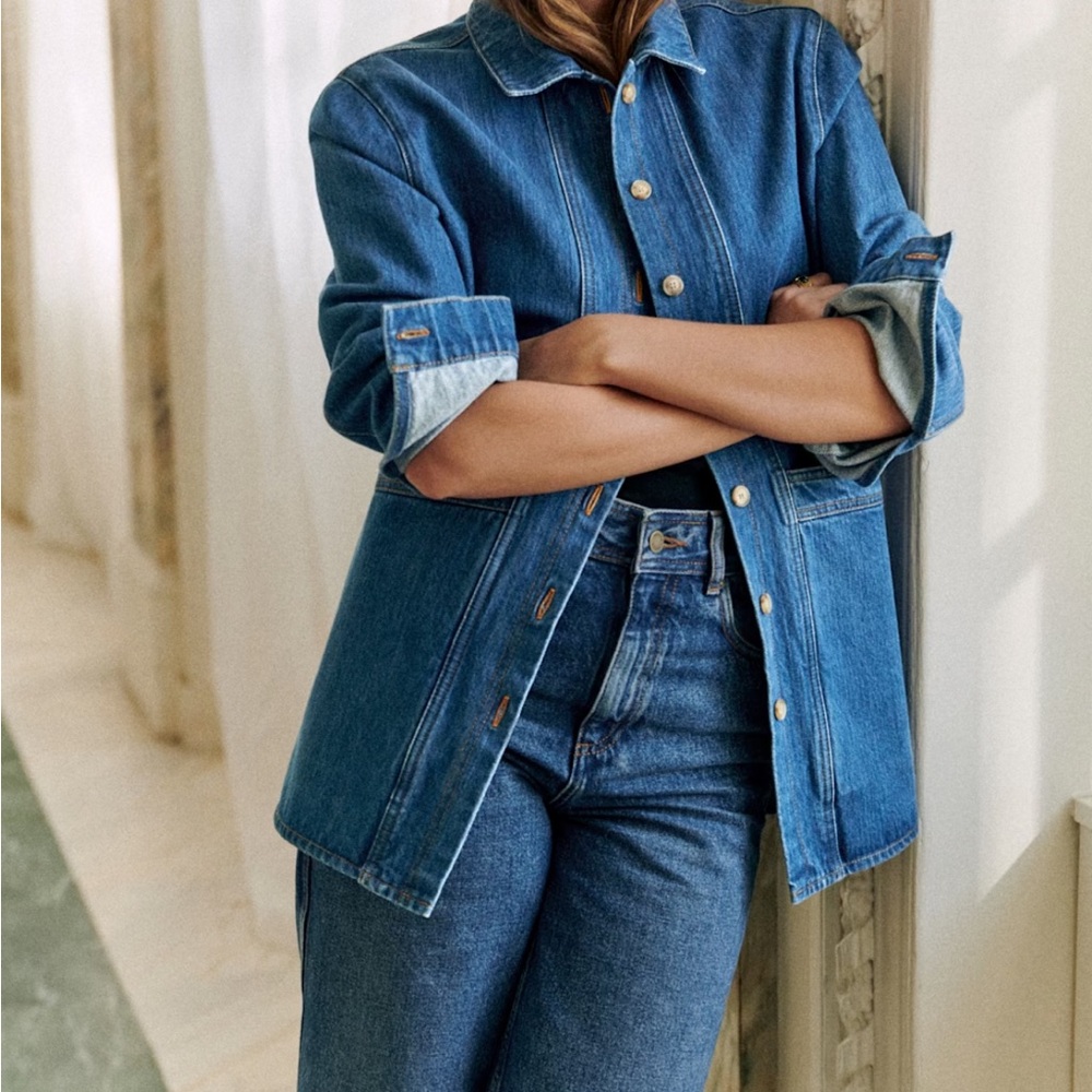 SEZANE DENIM BLUE WILL JACKET